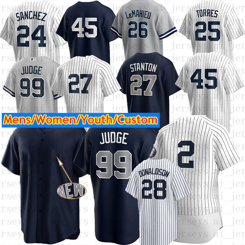 

Baseball Jerseys Judge Jeter Josh Donaldson LeMahieu Cole Torrres Stanton Sanchez Rivera Babe Ruth YAnKee Bernie Williams Custom Mens Women Youth jersey, Alternate