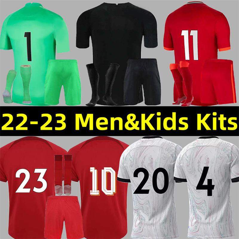

21 22 23 Men kids kit ALEXANDER ARNOLD soccer jerseys goalkeeper A.BECKER DIOGO J Luis Diaz Elliott THIAGO ORIGI HENDERSON 2021 2022 2023 home Away third football shirt, 21-22 away kids