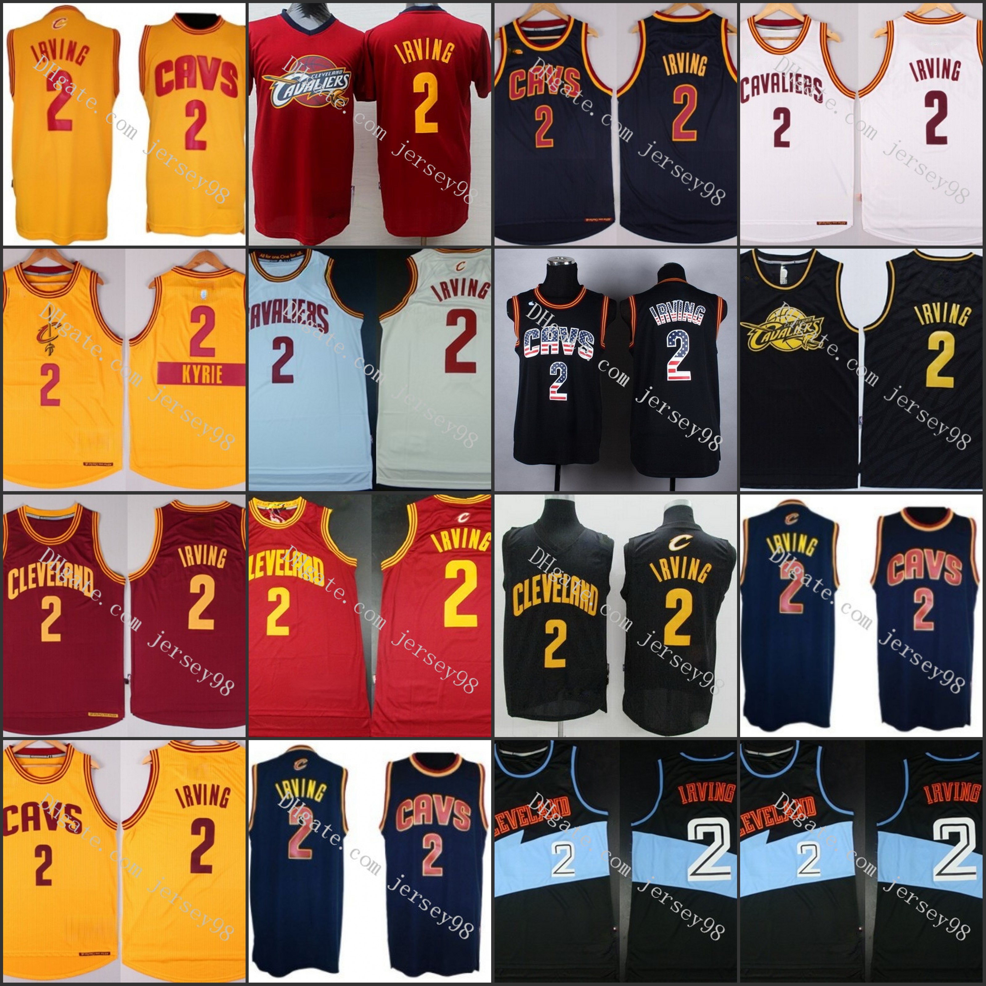 

Cleveland''Cavaliers''men #2''Kyrie Irving retro men white Basketball''Jersey