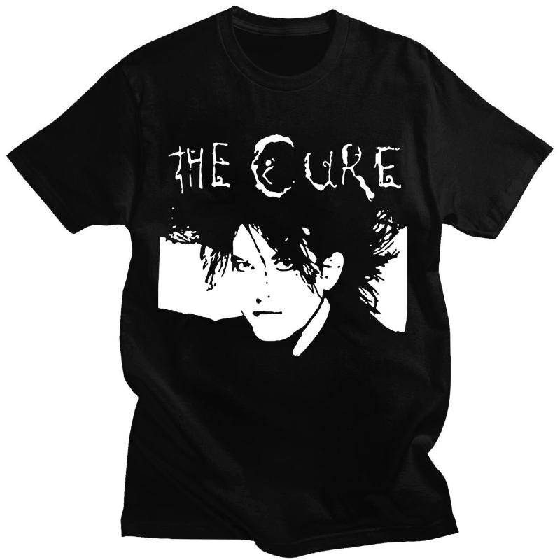 T-shirts pour hommes T-shirt de marque de mode Hommes 1986 Cure Robert Smith Noir T-shirt en coton moyen T-shirt unisexe Adolescents Cool TopsMen