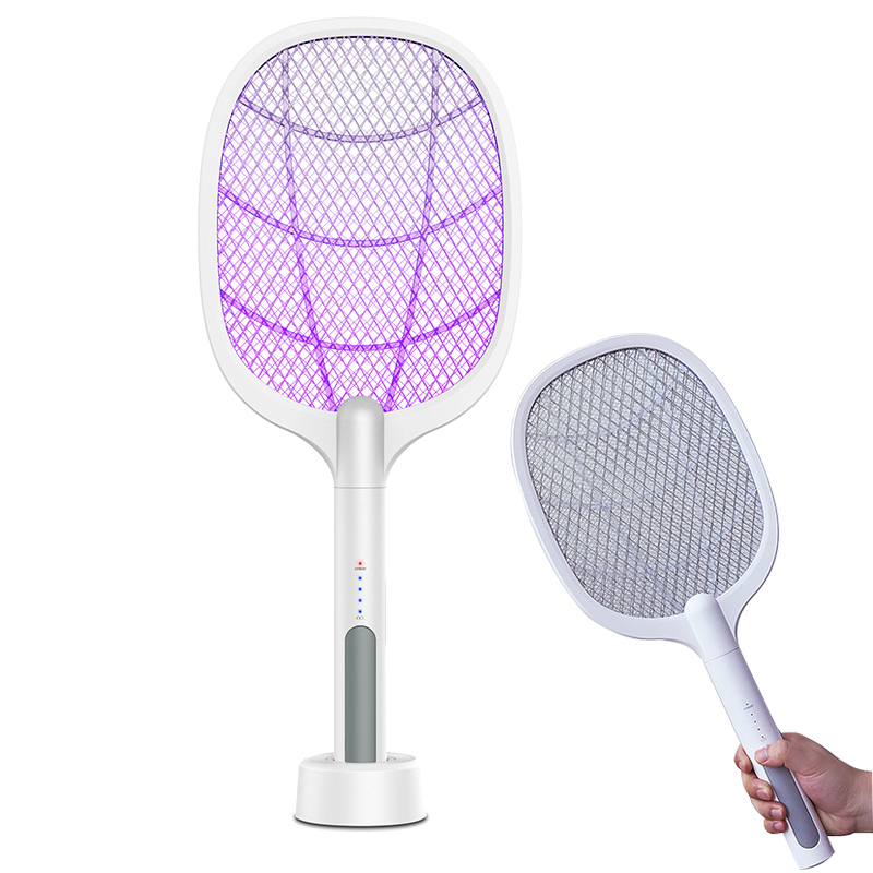 

New Electric Fly Mosquito Killer Swatter Fans With UV Purple Lamp 1200mAh USB Rechargeable For Household Appliances Handle Electric