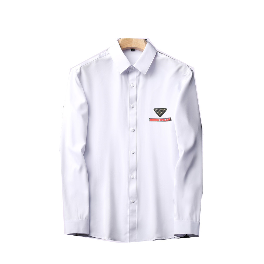 

Men's Casual Shirts Long sleeve top Designer sleeved Solid shirt USA Brand polos fashion Oxford social arrival embroidery multiple colour000186, Gray