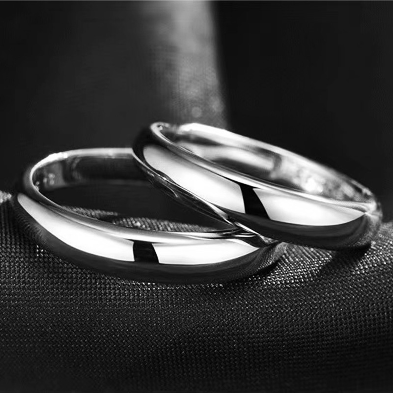 

Fashion s925 sterling silver ring adjustable wedding couples Lovers Ring simple INS jewelry gifts birthday present