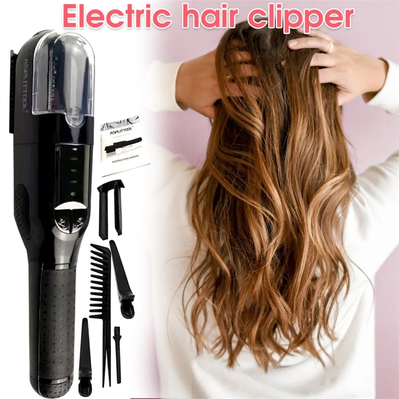 

Hair Split Trimmer USB Charging Professional Hair Cutter Smooth End Cutting Clipper Beauty Set Bag Product Dual 1/4"1/8 220702