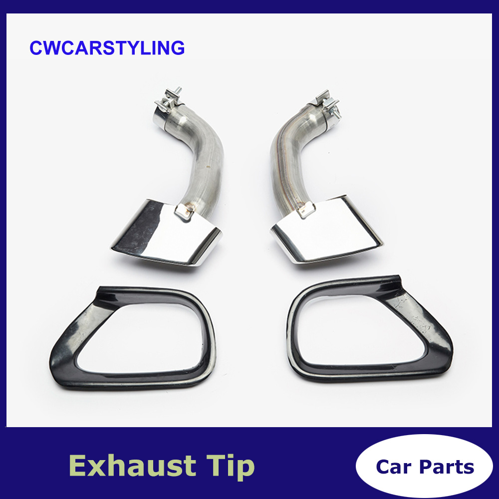 

Top Quality 1 Set Exhaust Muffler Tip For BMW X5 E70 2009-2011 304 Stainless Steel Car Exhaust Pipe Square Tailpipe