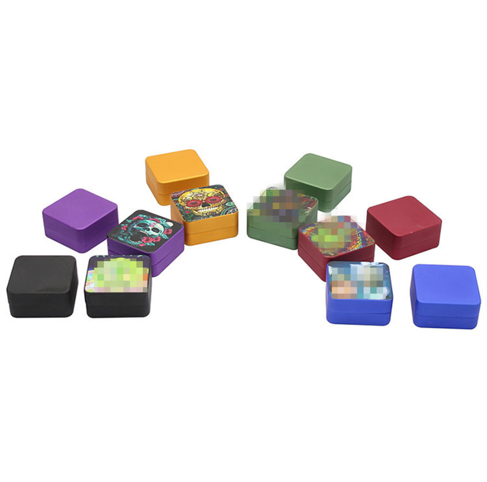 

Square metal smoke mill 50mm aluminum alloy 2-layer trapezoidal tooth grindable box