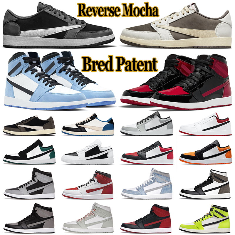 

Reverse Mocha Men Basketball Shoes 1 1s High Low Retro Black Phantom Fragment Shadow Bred Patent Visionaire Women Mens Trainers Outdoor Sports Sneakers, 36-40 paint drip