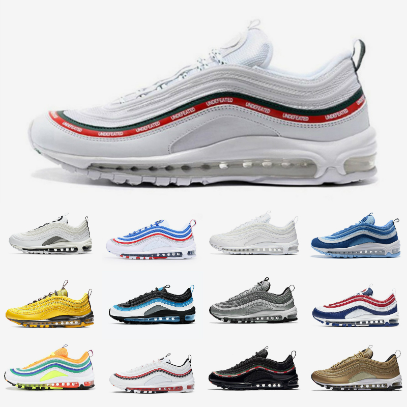 Top 97 mens running shoes MSCHF x INRI Jesus Sean Wotherspoon Have a nice day triple black white 97s silver throwback future bred Mens Trainers Outdoor Sneakers