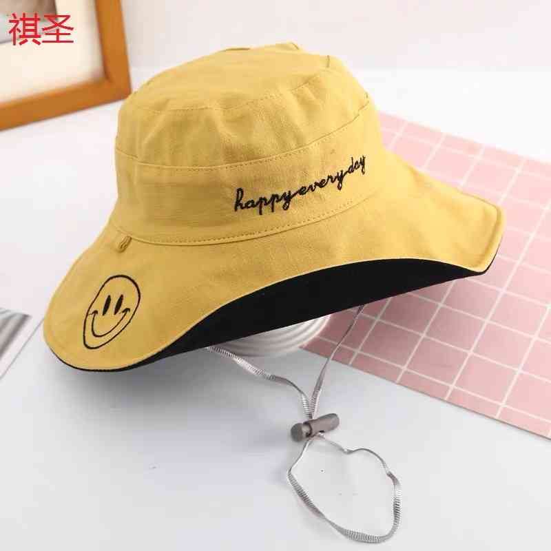 Chapeaux smiley visage pêcheurme femelle d'été et de version coréenne marée automne
