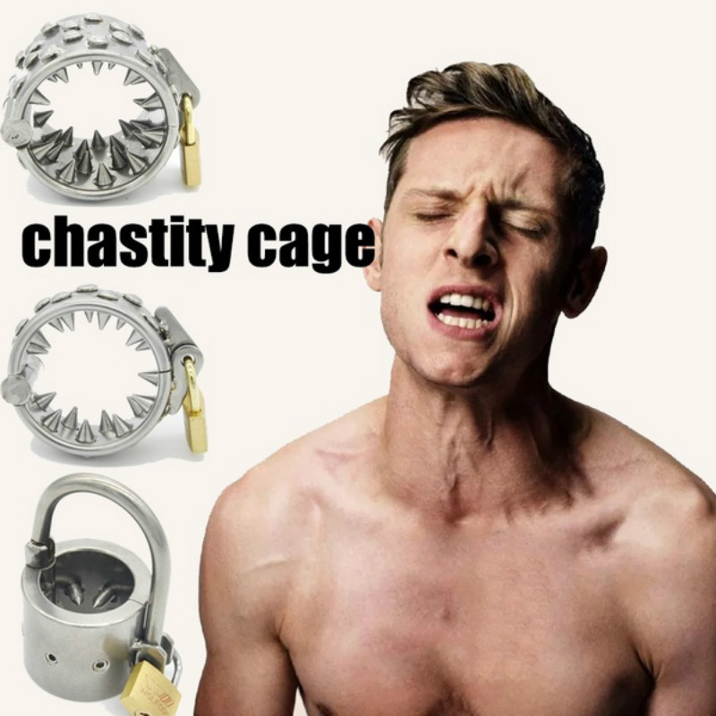 Stainless Steel Male Chastity Belt Cock Ring Pendant Scrotum Testicle With Teeth Ball Stretcher Gay Penis sexy Toys For Men