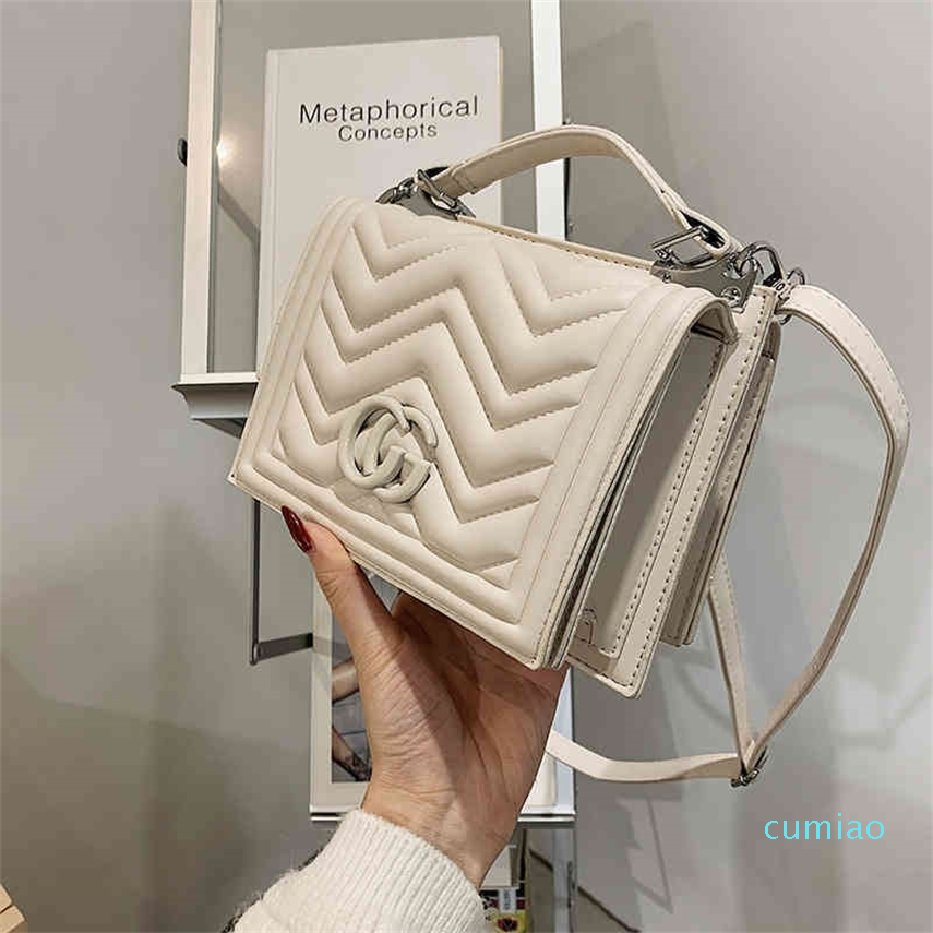 

handbag Design Fashion female spring and summer small square trend straddle one shoulder foreign style 75% purses stores sale, Beige