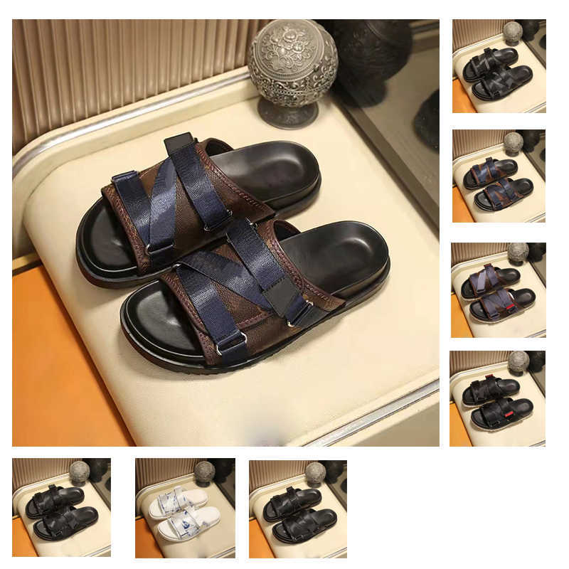 

2021 Designer Black Alpha Slippers in Oblique Jacquard Fashion Summer Luxury Red White Slipper Nylon Bands Sandy Beach Sandals Loafer 40-46