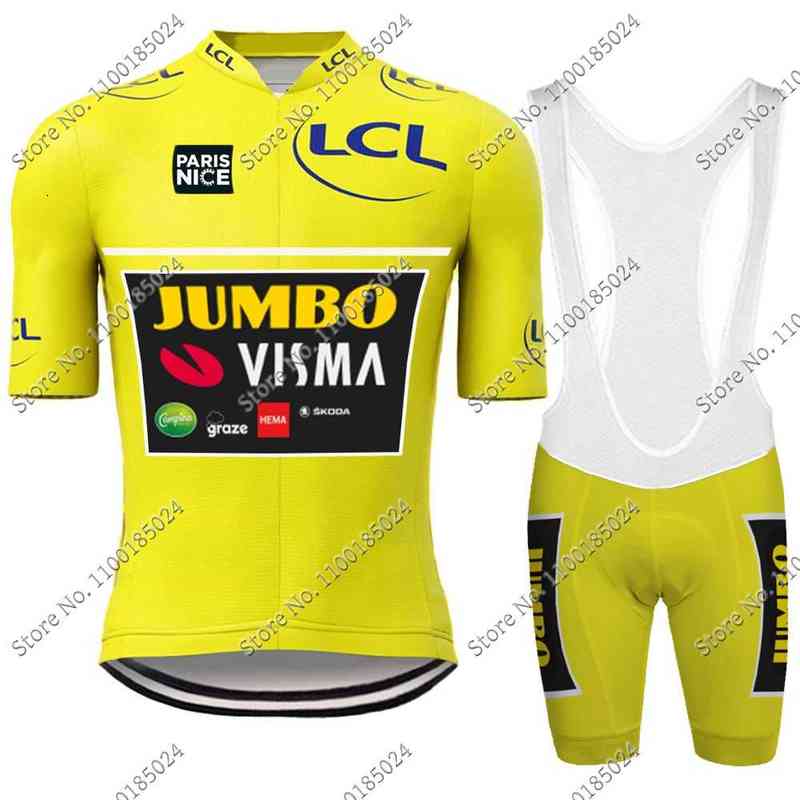 

2022 Jumbo Visma Cycling Jersey Team Set ParisTour Yellow Clothing Road Bike Shirts Suit Bicycle Bib Shorts MTB Ropa Maillot
