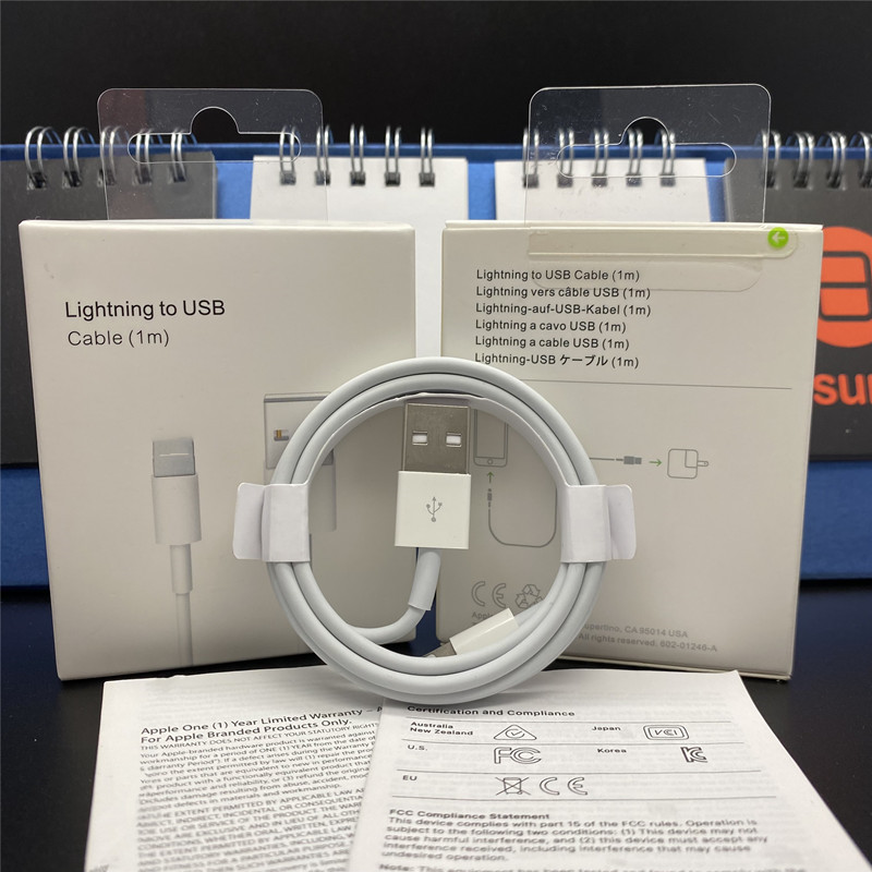 

For iPhone Phone usb charger Cable Original 1:1 quality 1m/3ft USB Data Sync Charge Cable With Retail box, White