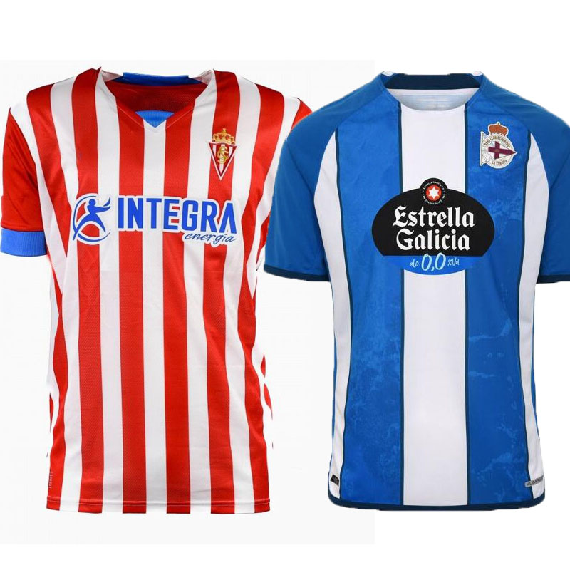 

SPORTING GIJON 22 23 Deportivo La Coruna Soccer Jerseys home Djurdjevic 2022 2023 Alberto Quiles Trilli Jaime Sanchez Adrian Lapena Kit Uniform camiseta de futbol, 22/23 home adult