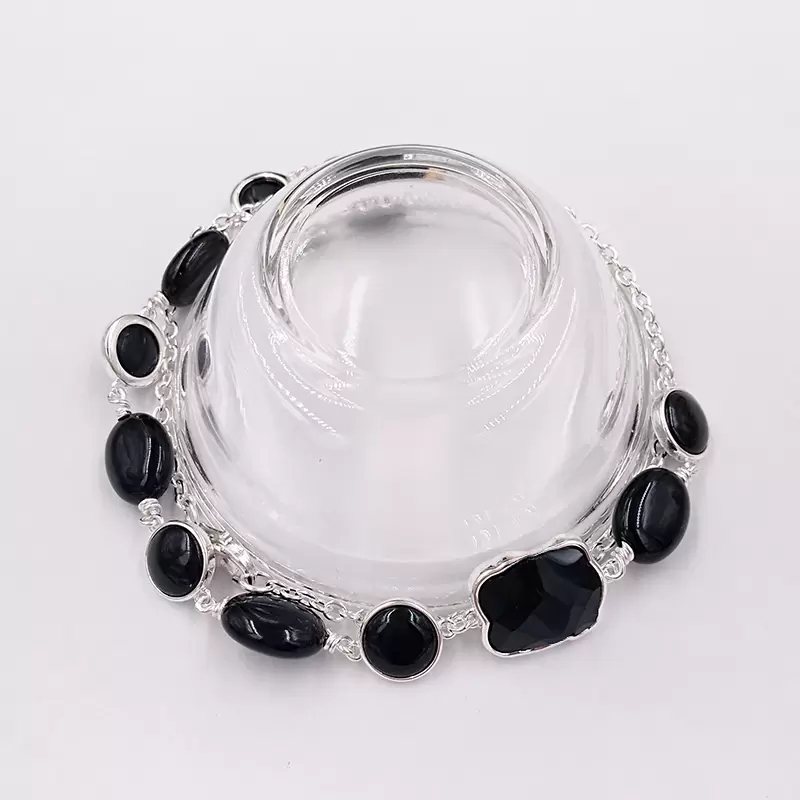 

Authentic 925 Sterling Silver necklace Collar New Color De Plata Con Ónix Fits European bear bear Jewelry Style Gift 615432590 Memnon Jewellry