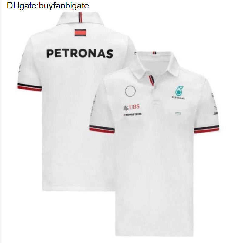 Men's Petronas Designer Luxury T-shirts Mercedes AMG TOP F1 Formule One Polos Polos Femmes T-shirts à manches courtes décontractées Benz Polo Lew