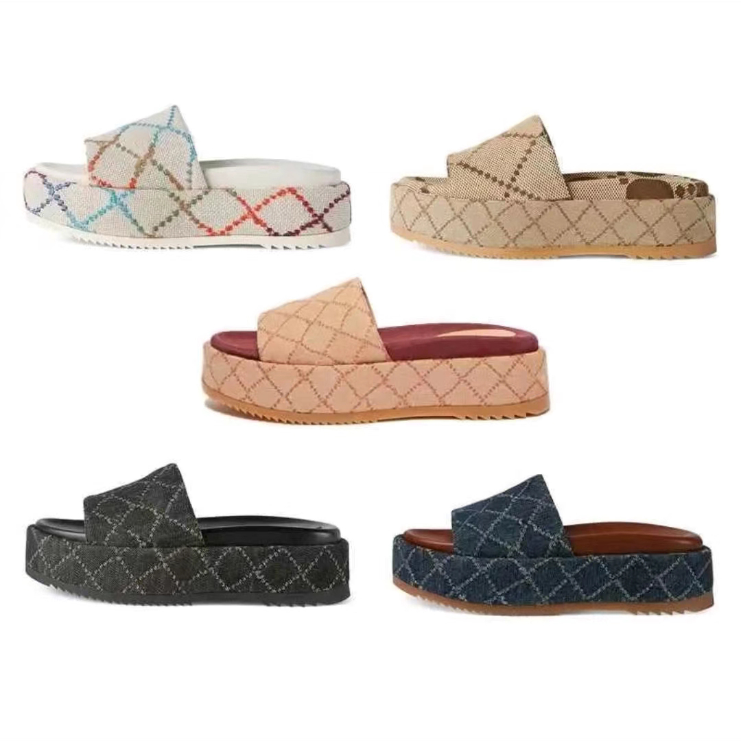 

Classic Retro Sliders Women's Platform Slide Sandal Slipper Designer Flat Heel Shoes Rubber Bottom Embossed Interlocking Shoe 35-43, 16