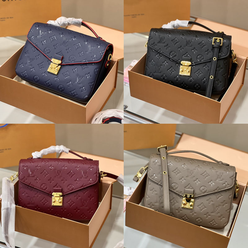 

Real Cowhide Classic Black Emboss Messenger Bag Top Quality Women Shoulder Crossbody Bags Designer Handbags Luxury Lady Purses Clutch Wallets, Add box