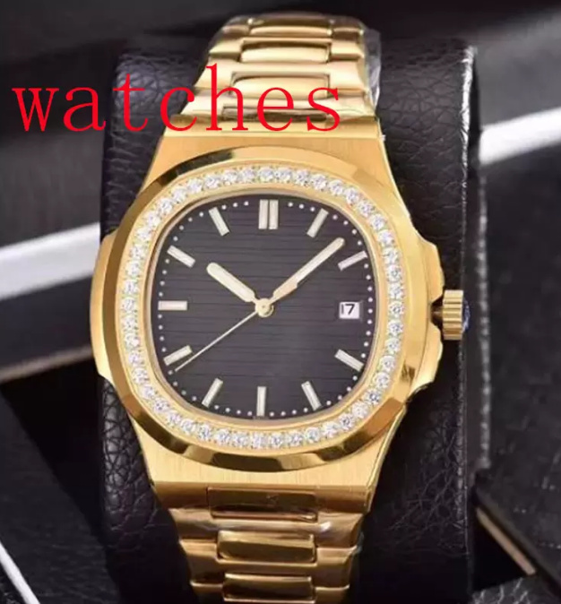 

2022Luxury Wristwatches Mens Watch Men's Diamond Gold Watch High Quality Automatic Mechanical Stainless Steel Strap Nautilus Men Watches, Water proof