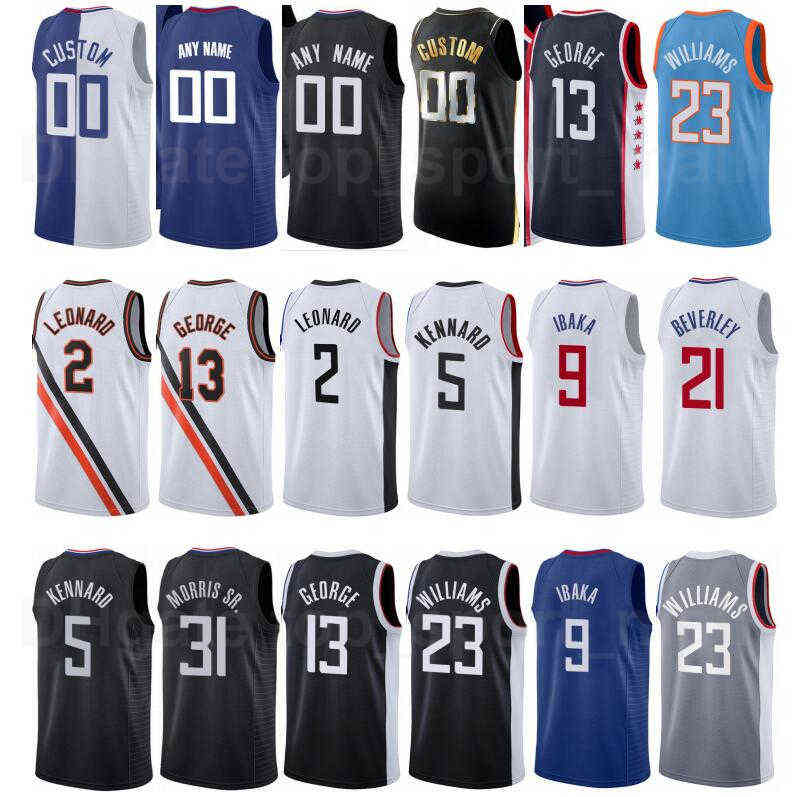 

Screen Print Basketball Paul George Jersey Serge Ibaka Patrick Beverley Luke Kennard Ivica Zubac Kawhi Leonard Lou Williams Reggie Jackson, Green
