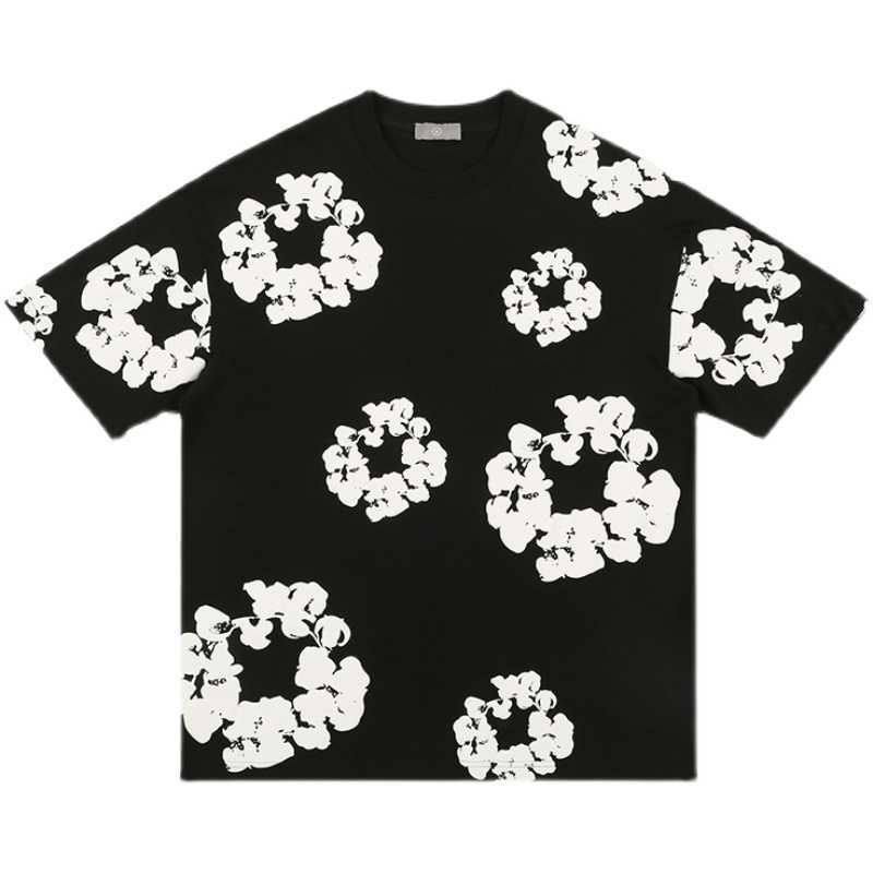T-Shirts pour hommes 2022 été nouvelle impression complète à manches courtes unisexe ample col rond T-shirt style décontracté rétro couple court