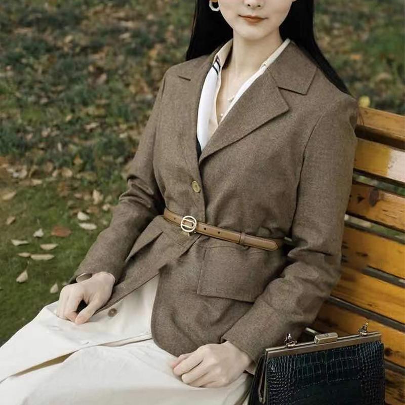 

Belts Retro French Style Women Thin Belt Double Oval Gold Metal Buckle PU Leather Waist Adjustable Dress Jeans Waistband Straps, Black