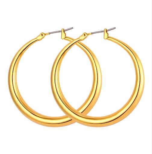 Big Size Style Large Hoop Earrings For Women Fashion 18K Real Gold Plated Basketball Wives Simple High Quality Jewelry E6391-image-784076988