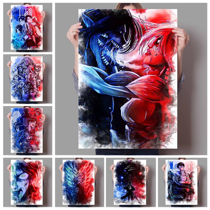 

Paintings Attack On Titan Decoration Mural Japanese Anime Color Poster Canvas Painting And Kids Room Wall Art Prints For Modern Home Decor