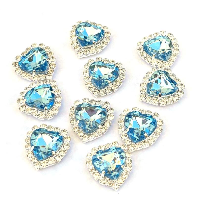 

Nail Art Decorations 5pcs/lot 12 13mm Heart Shape Rhinestones Claw Sets Flatback Zircon Strass Jewelry Crystal Charms VI-00Nail