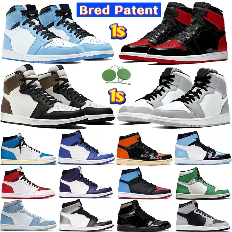 

2023 Mens Royal Patent bred 1 Basketball shoes 1s University Blue Dark Mocha Twist Light Smoke Grey Chicago UNC Bordeaux royal toe men women Designer sneakers, 24 royal patent