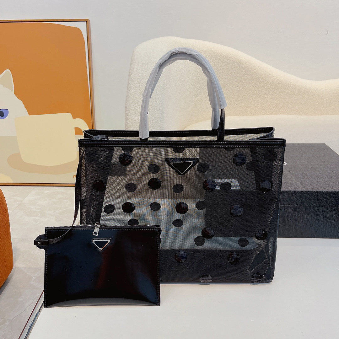 2pcs/set tote bag summer classic Designer womens handbags ladies composite totes clutch shoulder bags female purse with wallet Transparent fashon