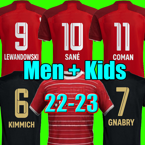 

soccer jerseys 22 23 LEWANDOWSKI BAYERN MUNICH SANE KIMMICH COMAN MULLER DAVIES football shirtS Men AND Kids sets kit 2022 2023 top thailand quality uniform, Home kids