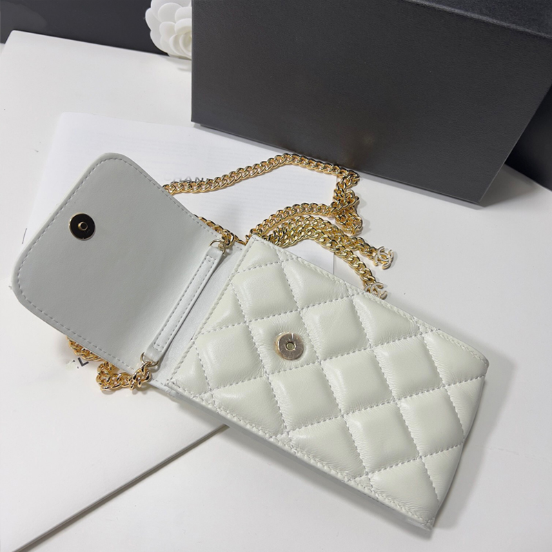 

4 colors Classic wallet Mobile Phone Bag Shoulder Bags Coin Purse Designer High-end Genuine Leather Hardware Letters Chain bag High Quality Crossbody Bags Pink, Black-a