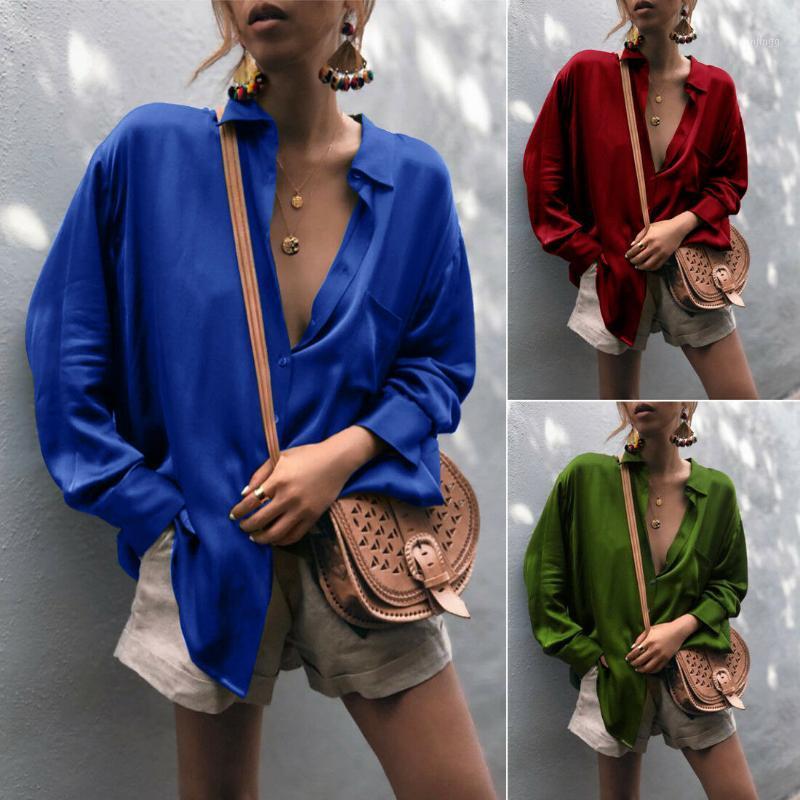 

Fashion Women Lady Autumn And Spring Stylish Long Sleeve Casual Blouse Loose Tops OL Office Ladies Design Color Formal Women' Blouses & Shi, Green