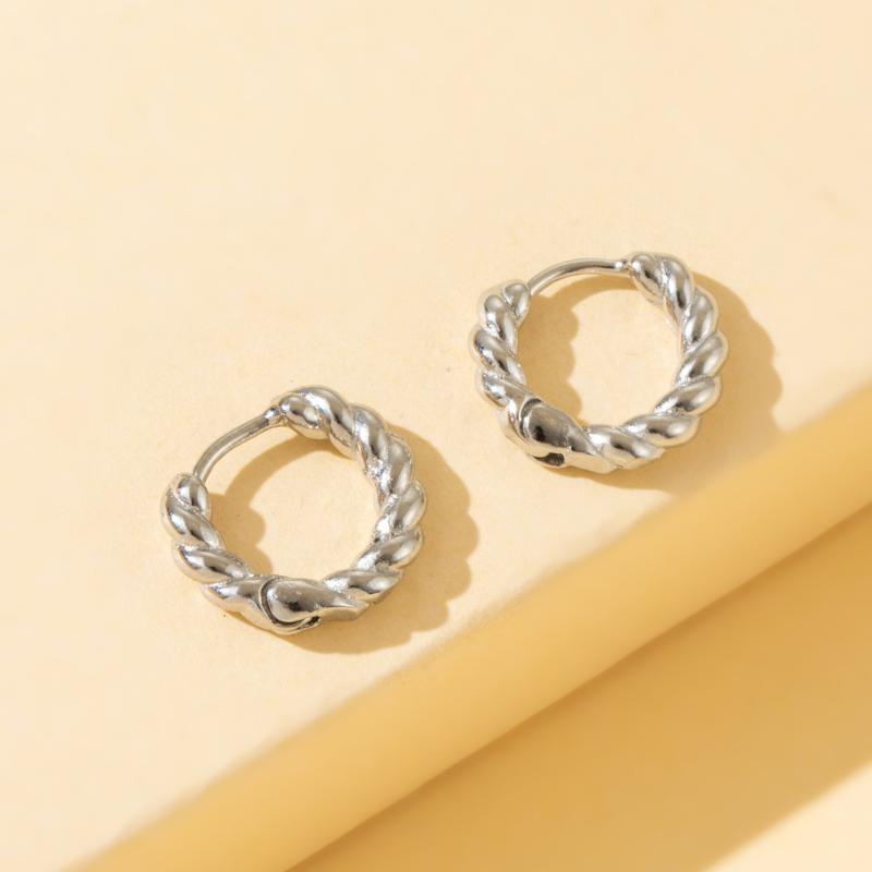 

Hoop & Huggie 6 YM Fashion Round Twist Ladies Ear Earrings Same Birthday Gift Trend Jewelry WholesaleHoop