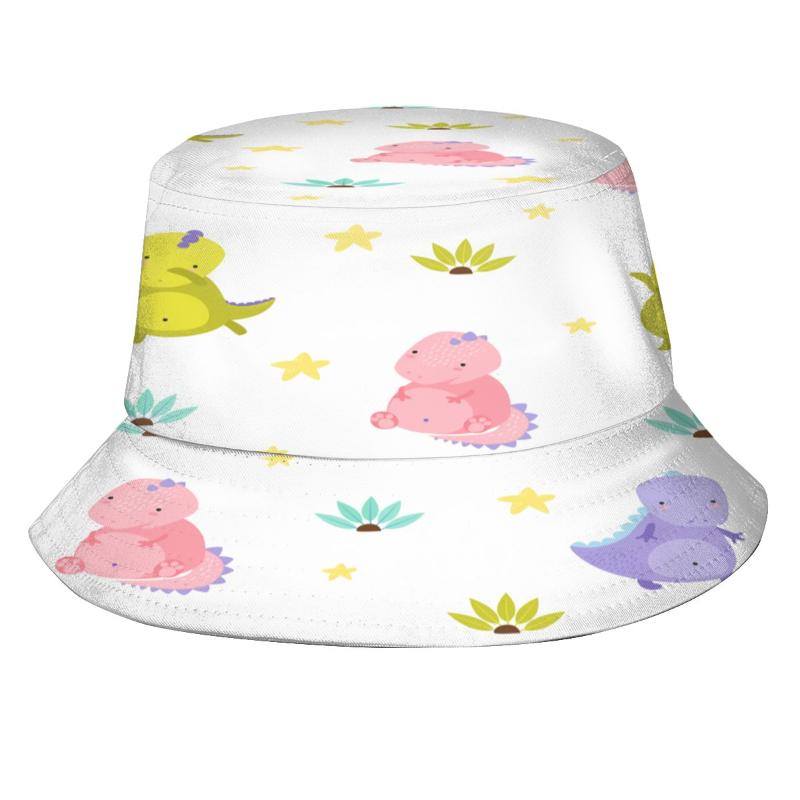 

Berets Dinosaurs Pattern Bucket Hat Summer Hats Fisherman Foldable Women Men Sunscreen Shade Caps, Black