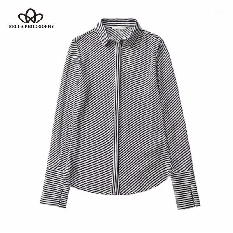 

Herstory 2022 Spring Women Casual Striped Blouse Long Sleeve Basic Top Turn Down Collor Female Shirt Slim Fashion Blusas Women' Blouses, Multi