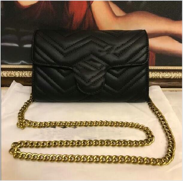 

luxury designer leather High quality Women Lady Fashion Marmont Bags Crossbody Handbags Purses Backpack tote Shoulder Bag 7713-1#50, Black