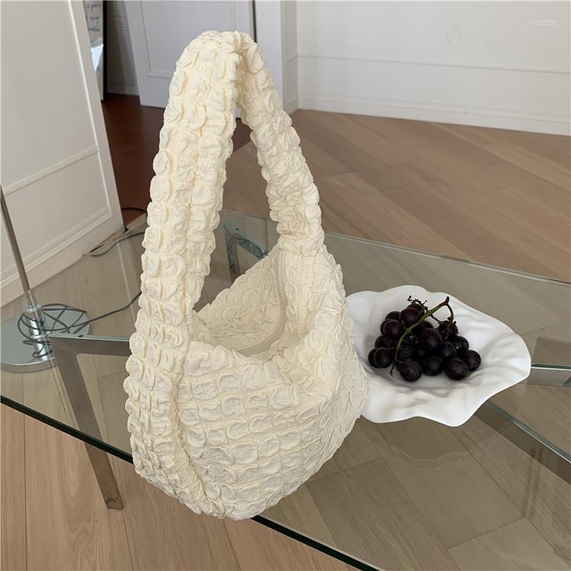 

Evening Bags White Pleated Women Daily Party Cloud Small Square Handbag 2022 All-match Soft Texture Simple Lightweight Underarm ShoulderEven, Black