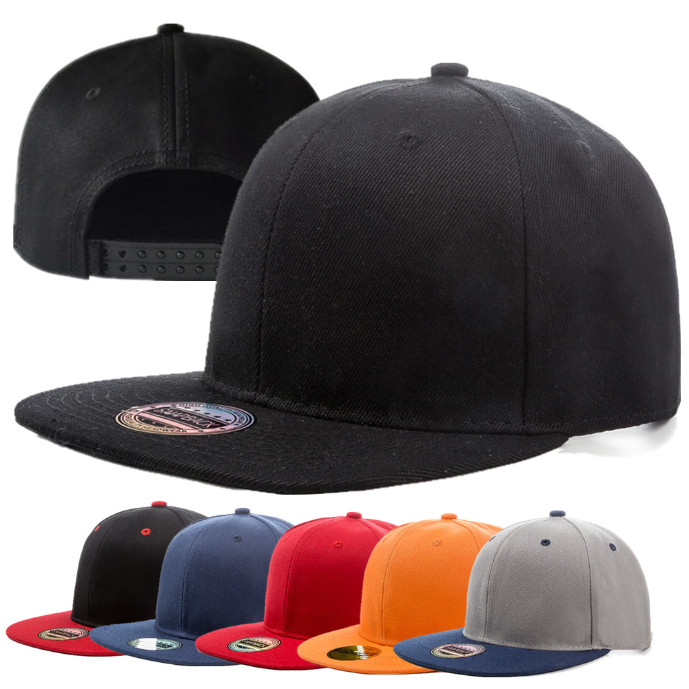 

1pcs Unisex Cap Acrylic Plain Snapback Hat High Quality Adult Hip Hop Baseball Cap Men Women Outdoor Leisure Baseball Flat Hat, Black