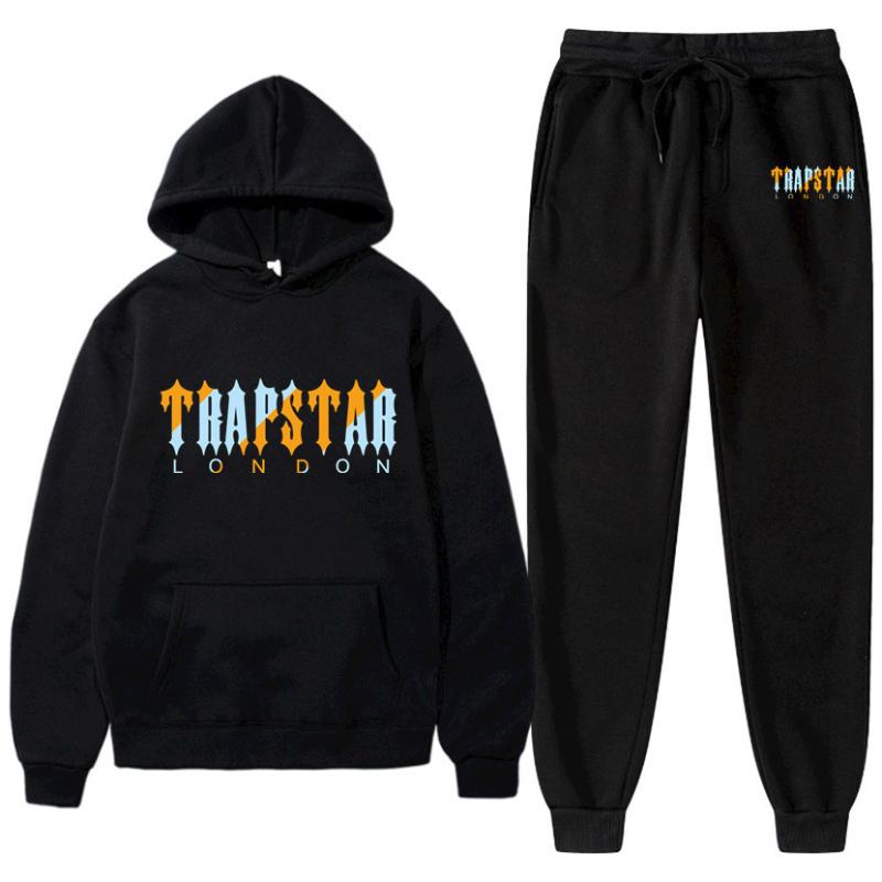 

Men's Tracksuits Tracksuit Men Female Warmth Two Pieces Set Loose Hoodies Printing Sweatshirt Pants Suit Hoody Sportswear Couple OutfitMen's, Black top 31