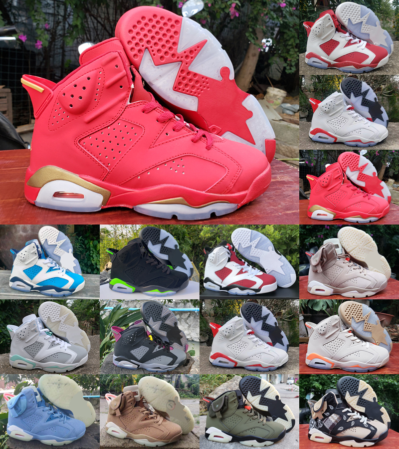

High quality 6 6s Jumpman Basketball Shoes Designer Women Trainers Red Oreo Gold Hoops Bordeaux British Khaki Electric Green Carmine Infrared Men Sports Sneakers, As photo 33