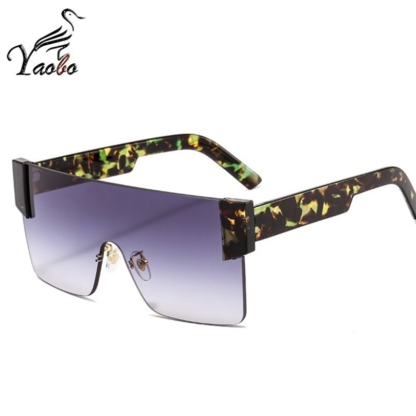 

Plastic Black Oversized Sunglasses Semi Rimless Square Shades Fashion Brand Designer Flat Top Womens Big Sunglasses UV400 220616