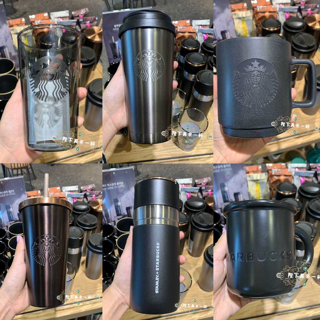 Starbucks cup 2020 simple grey black Emma hand holding thermos outdoor home drinking4ZI2-image-761050030