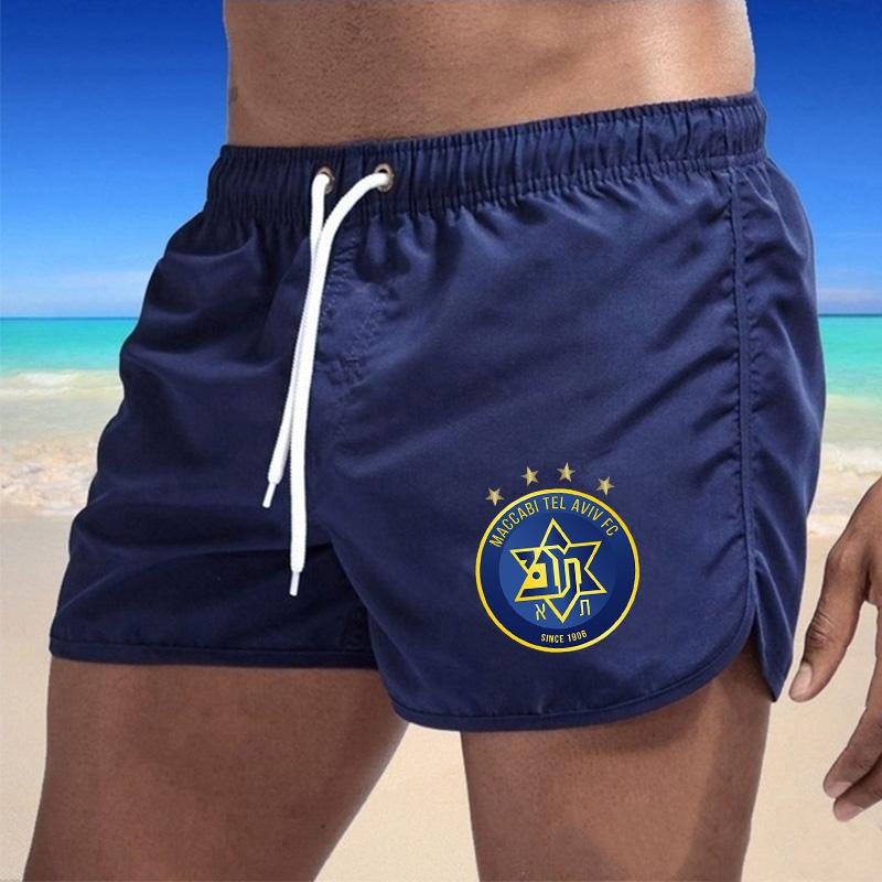 

Men' Shorts Maccabi Tel Aviv Summer Mens Beach Classic Male Casual Fashion Board Seaside Sport Surfing Solid Color ShortsMen, Pink