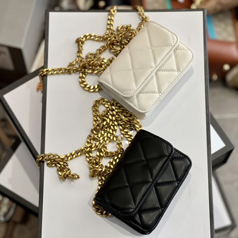 2022Ss Femmes Classique Mini Flap Émail Sacs Fanny Packs Taille Sacs Or Chaîne En Métal Bandoulière Épaule Designer De Luxe Minuscule Cosmétique