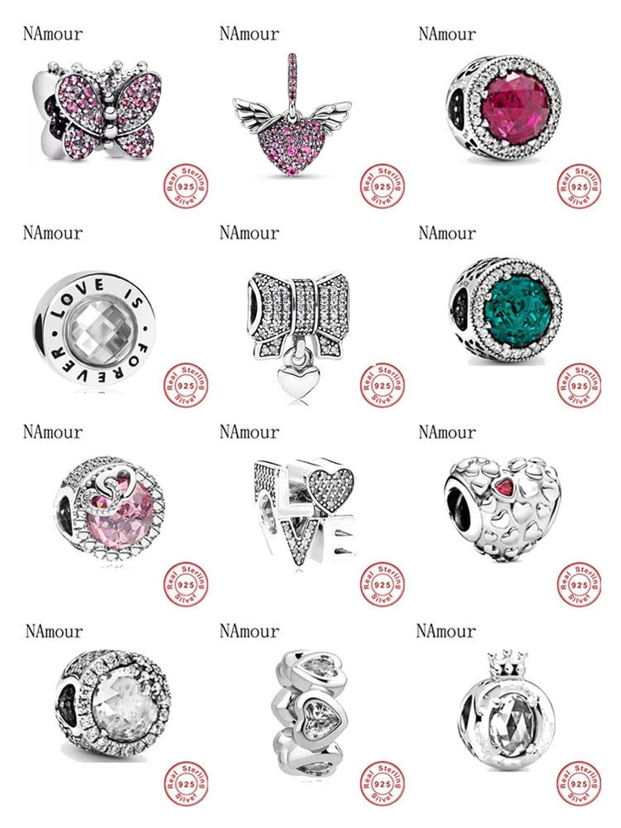 925 Sterling Silver Dangle Charm New I Love Mom Pink White Spcer Coffee Cup Bead Fit Pandora Charms Bracelet DIY Jewelry Accessories