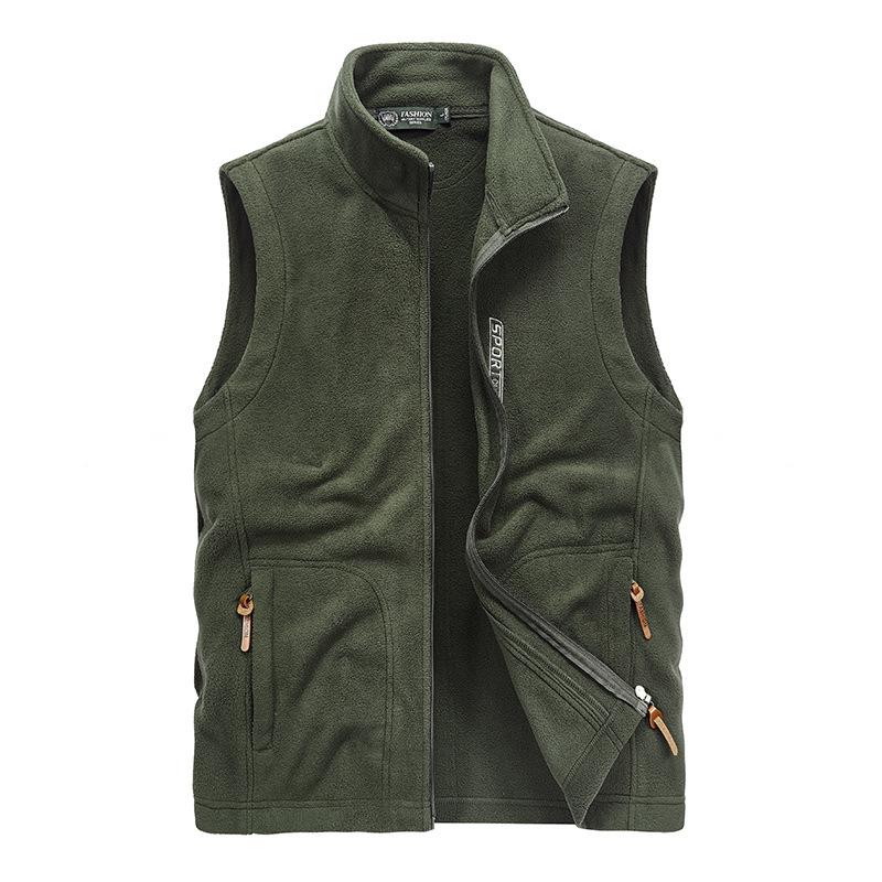 

Men's Vests 2022 Fleece Vest Men Waistcoat Outdoor Fishing Pography Plus Size -5XL Gilet Homme Autumn Sleeveless Jacket, Black