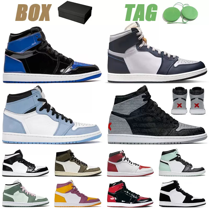 

1 1s Men Basketball Shoes University blue UV reactive white oreo manila red thunder shimmer tour yellow Heritage Banned 1s Georgetown mens women sneakers, 27